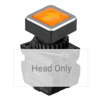 Выключатель кнопочный, головка: квадратная, Ø отверстия: 30 мм Autonics SQ3PFS-P3YL