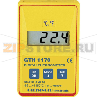 Термометр цифровой в кейсе, от -65 до +199.9°C, тип датчика: K Greisinger GTH 1170-GTF 900-WPT