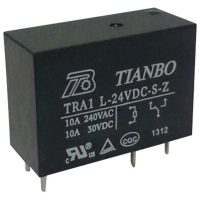 Реле электромагнитное 24 В/DC, 12 А, 1 шт Tianbo TRA1 L-24VDC-S-Z