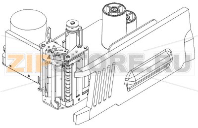 Механизм принтера для весов DIGI SM-300 в сборе с термоголовкой (SM300 NEW PRINTER KIT) Номер запчасти на сборочном чертеже - 23.