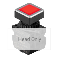 Выключатель кнопочный, головка: квадратная, Ø отверстия: 30 мм Autonics SQ3PFSU-P3R