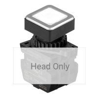 Выключатель кнопочный, головка: квадратная, Ø отверстия: 30 мм Autonics SQ3PFSU-P3W
